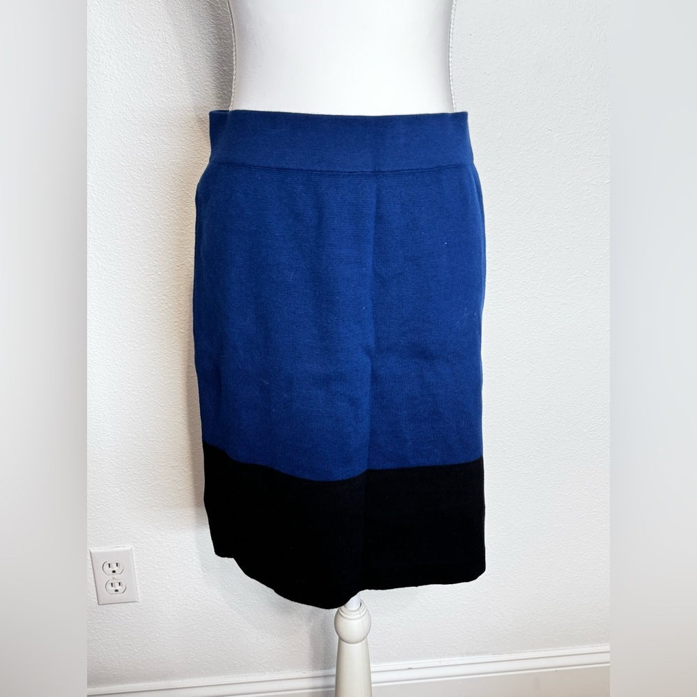 LOFT Women's Blue and Black Sweater Pencil Skirt